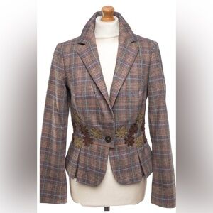 Etro Milano Wool Plaid Blazer